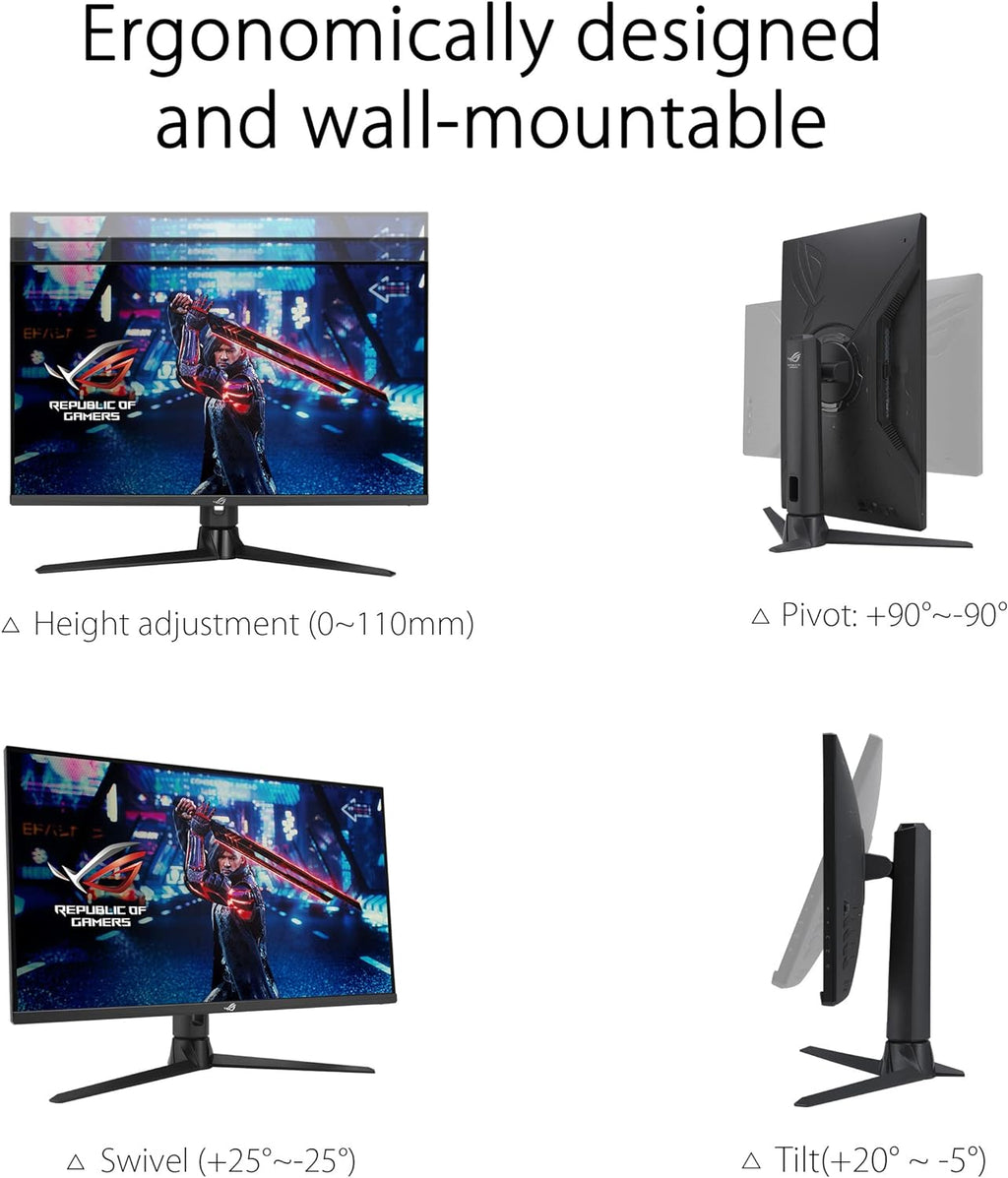 ASUS ROG Strix 27” 1440P Gaming Monitor (XG27AQMR) - 27”  QHD (2560 x 1440)  Fast IPS  300Hz  1ms  G-SYNC Compatible  FreeSync Premium Pro  Extreme Low Motion Blur Sync  DisplayPort  DisplayHDR 600