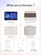 AI Kids Tablet with Parental Control - 50000+ Content AI Tutor Learning Tablet with ELA  Math  ABC  Word  Read  Phonics  STEM for Homeschooler Educational Study for G1 - G6 (TalPad T100 with Keyboard)