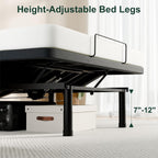 SunsGrove Queen Adjustable Bed Frame, Wired Remote Control, Independent Head and Foot Incline, Electric Bed Frame Base, Adjustable Bed Leg with 2 Height Options, Easy Assembly
