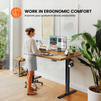 ErGear Standing Desk, 48 x 30 inch Whole-Piece Desktop Height Adjustable, Electric Sit Stand Desk with 4 Height Memory Setting, Ergonomic Desk for Home Office, Vintage Brown, EGESD74V