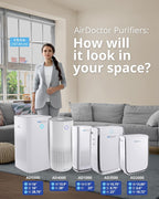 AIRDOCTOR AD1000 HEPA Air Purifier | Perfect for Guest Rooms, Kids' Bedrooms and Home Offices | Circulates the Air in 285 sq. ft. 4x/hour
