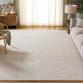 SAFAVIEH Natura Collection Area Rug - 12' Square, Ivory, Handmade Wool Blend, Textured Design, Ideal for Living Room, Bedroom, Dining Space (NAT620A)