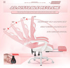 Homall Gaming Chair, Computer Chair with Footrest and Massage Lumbar Support, Ergonomic High Back Video Game Chair with Swivel Seat and Headrest (Pink)