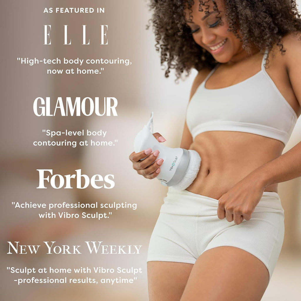 Vibro Sculpt 1.0 Body Sculpting Machine – Handheld Lymphatic Drainage Massager - Skin Tightening Device with 5 Pro Pads for Belly, Arms, Legs & Glutes
