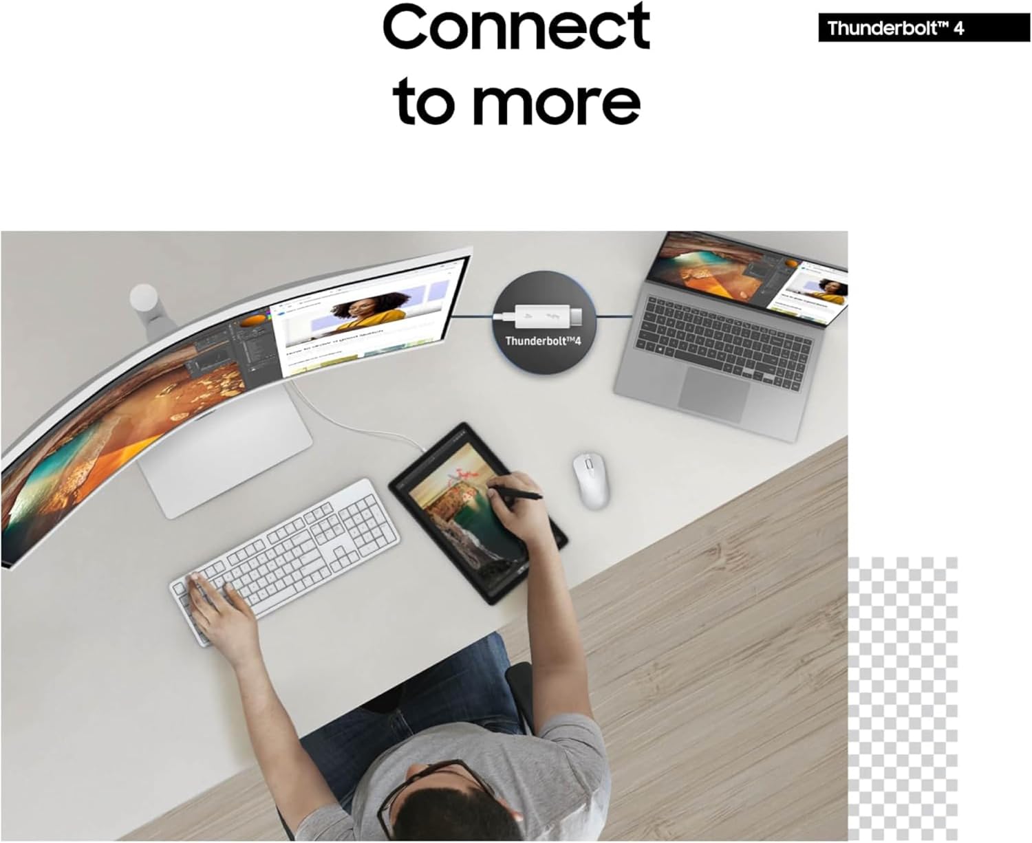 Samsung 34” ViewFinity (S65TC) Series Ultra-WQHD 1000R Curved Computer Monitor  HDR10  100Hz  AMD FreeSync  Thunderbolt 4  Height Adjustable Stand  Built-in Speakers  Eye Care  LS34C650TANXGO  2024