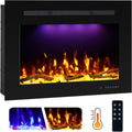 Prismaster 32.23" W x 26" H Rear Electric Fireplace Insert with Crackling, Fireplace Heater with Adjustable Flames, 62-99℉ Thermostat,Only Recessed