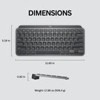 Logitech MX Keys Mini Minimalist Wireless Illuminated Keyboard, Compact, Bluetooth, Backlit, USB-C, Compatible with Apple macOS, iOS, Windows, Linux, Android, Metal Build - Graphite