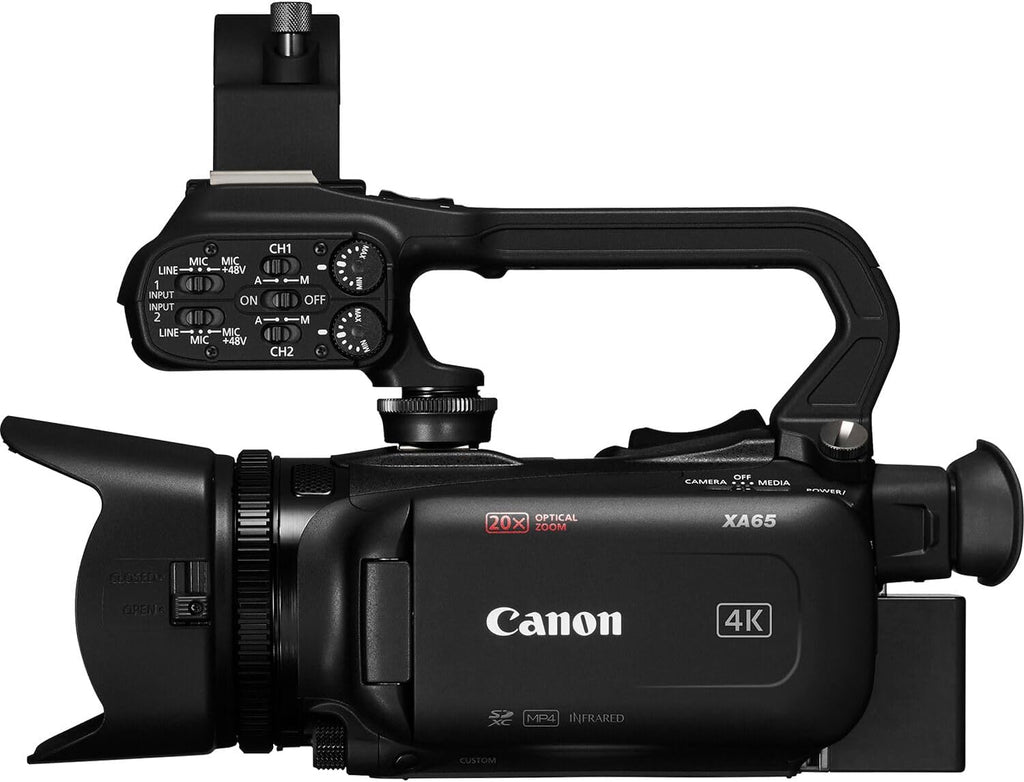 Canon XA65 Professional UHD 4K Camcorder with 20x Optical Zoom  3G-SDI  Dual XLR Audio  3.5" Touchscreen  USB-C  Optical is  Live Streaming Bundle with 200ES Bag + More