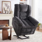 Triple Motor Power Lift Recliner Chair with Massage and Dual Heat for Elderly People, Zero Gravity Lay Flat Recliner Infinite Position, USB Ports（Grey）