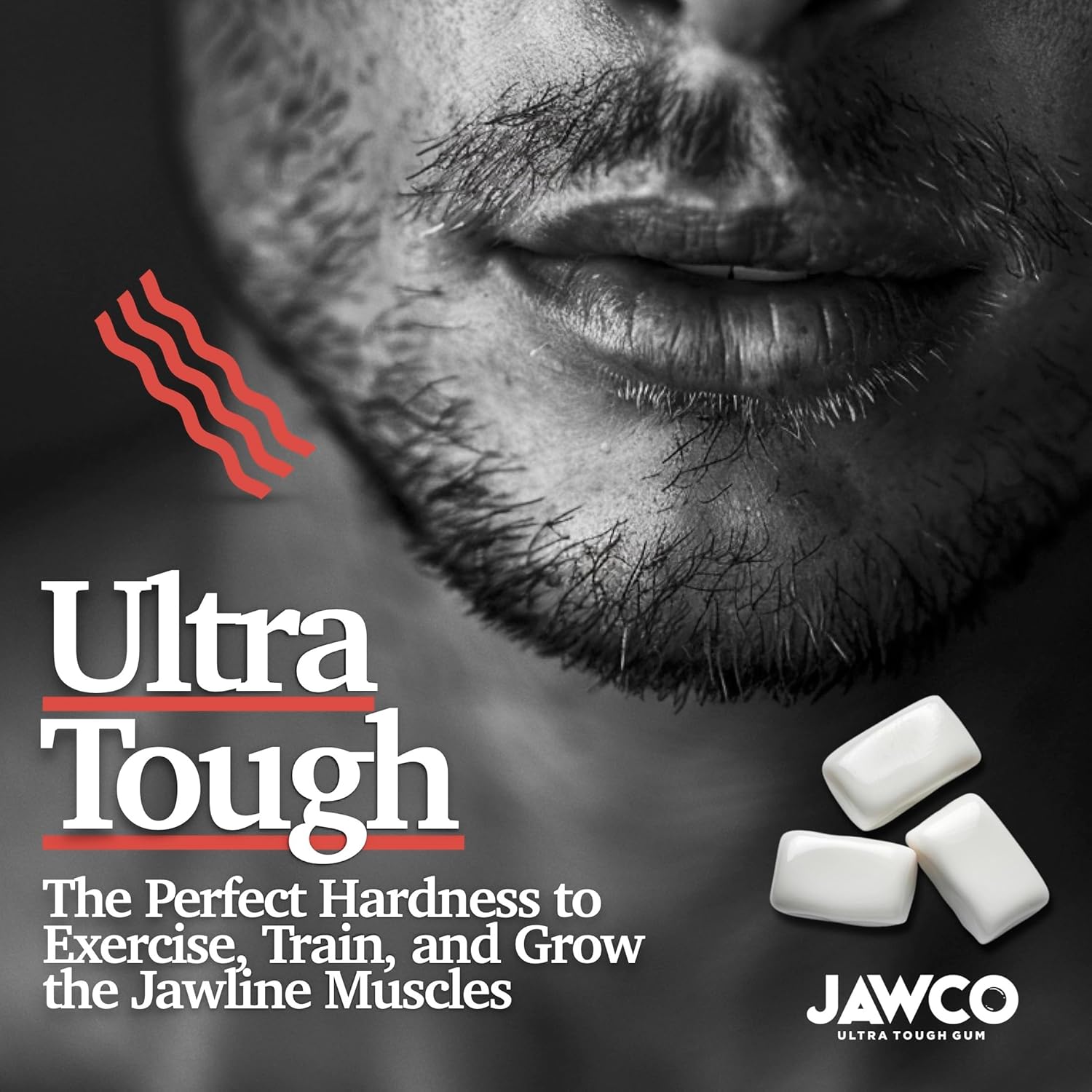 JAWCO Ultra-tough Jawline Chewing Gum | Get a Stronger, Squarer Jawline | Jaw Training Hard Gum | Chisel, Sculpt, Tone your Jaw | 15X Hardness | Facial Fitness Mewing Gum | Chiseled Cinnamon (6-Pack)