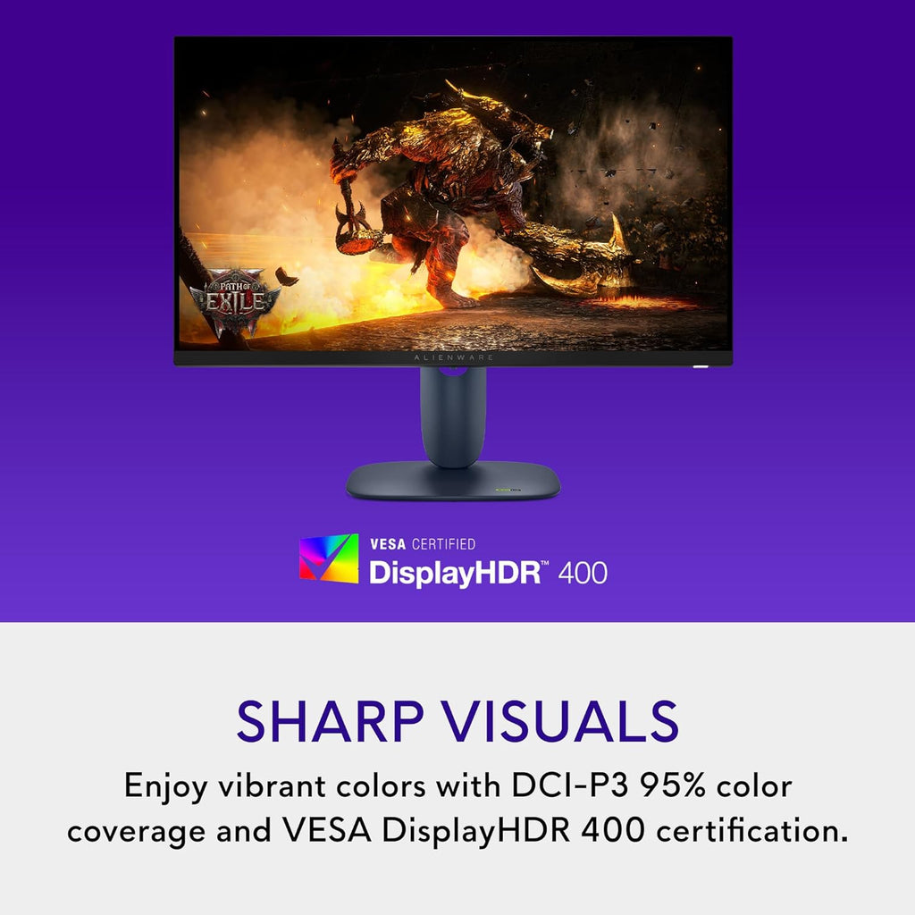 Alienware 27 Gaming Monitor - AW2725DM - 27-inch QHD 180Hz 1ms Display  IPS  NVIDIA G-SYNC  AMD Freesync  VESA AdaptiveSync.