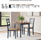 Signature Design by Ashley Gesthaven Modern Dining Drop Leaf Table with 4 Legs, Light Brown & Blue