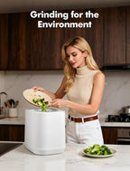 Electric Composter for Kitchen, 4L Countertop Compost Bin with Auto-Cleaning, Smart Home Indoor Food Waste Disposer Machine, Odorless for Kitchen, Low Noise, Transforms Waste in 3-8 Hours(White)