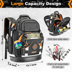 Tool Backpack Bag, Electrician Tool Bag 78-Pockets & Loops Tools Bag HVAC Tool Bags for Men, Heavy Duty Storage Construction tools Backpack (style1+4pcs)