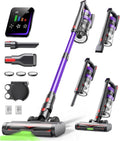 Cordless Vacuum Cleaner, 50KPa 600W Powerful Stick Vacuum for Home, 65Mins Runtime, 1.8L XL Dust Cup One-Touch Empty, Green LED Anti-Tangle Brush & Fragrance, for Pet Hair Carpet Hard Floor