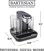 Bartesian Professional Cocktail Machine and Margarita Maker - High Capacity Bar Cocktail Mixer with 5 Premium Glass Bottles for Parties and Entertaining - Push-Button Technology and Easy Clean Design
