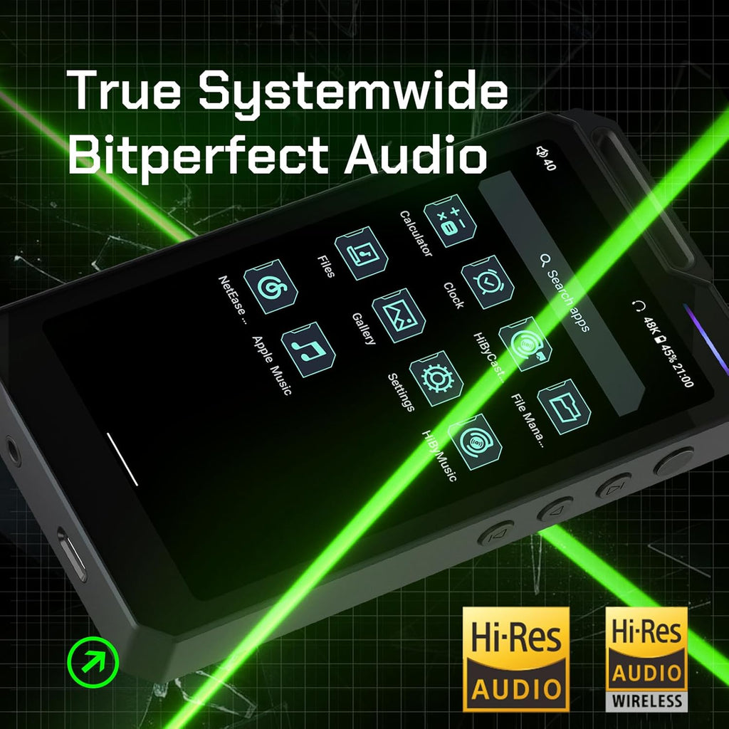 HiBy R4 MP3 & MP4 Player Spotify Player with Bluetooth and WiFi 4-Way HiFi DAP Android 12 OS 3.5mm PO+4.4mm Bal 32G+2TB Scalable Memory