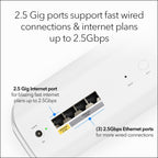 NETGEAR Orbi 770 Series Tri-Band WiFi 7 Mesh Network System (RBE773) - Router + 2 Satellite Extenders  Security Features  Up to 11Gbps  Covers up to 8 000 sq. ft.  100 Devices  2.5 Gig Internet Port