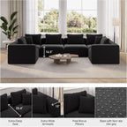 Novilla 106" Modular Sectional Sofa, Modern Cloud Sectional Couch with Smarts Coil® Support, L-Shape Boneless Couch for Living Room Apartments Bedroom, No Assembly Required (3 Seat w/ 1 Ottoman)