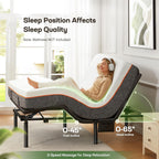 Marsail MS01-1 Full Adjustable Bed Base with Massage, 4 Ports USB A&C Bed Frame with Under-Bed Nightlight, 3 Minutes Fast Assembly, Wireless Control Adjustable Bed with 4 Height Options