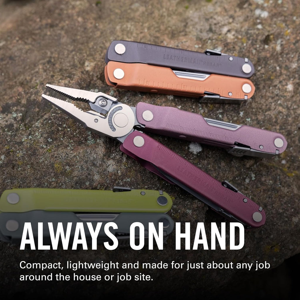 LEATHERMAN, Rebar Multitool with Premium Replaceable Wire Cutters and Saw, Burnt Sienna