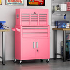 8-Drawer Heavy-Duty Tool Chest with Lock, Mobile Tool Cabinet Cart on Wheels, High-Capacity Mechanic Tool Storage Organizer for Garage Workshop