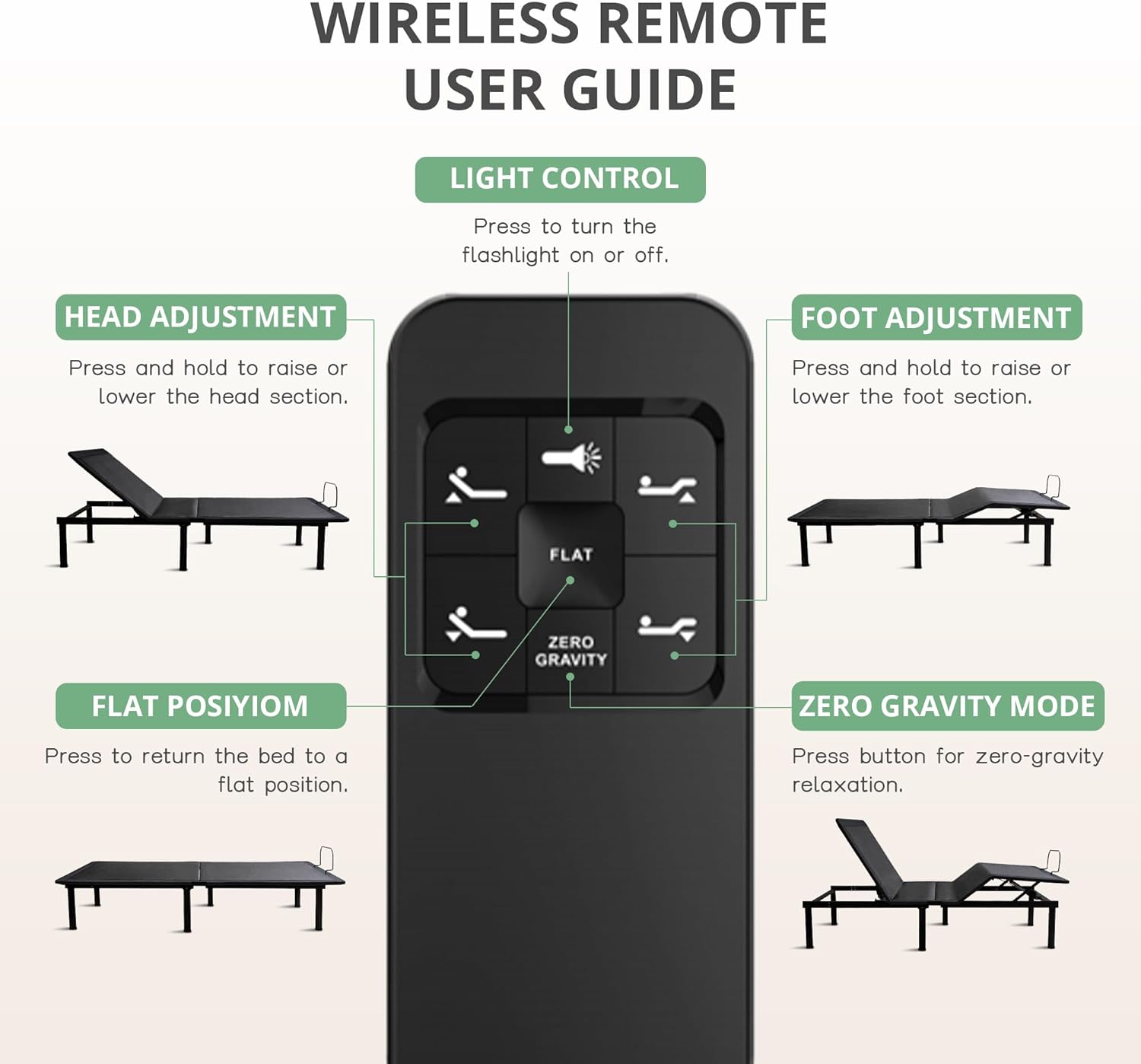 Twin XL Adjustable Bed Base Frame and 12 inch Green Tea Memory Foam Mattress, Electric Bed Base Wireless Remote, Zero Gravity Bed, Head and Foot Incline, Anti-Snore,Easy Assembly
