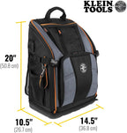 Klein Tools 62482 Tool Backpack, Tool-Station Pro Heavy-Duty Organizer with 27 Pockets, Large Interior, Molded Bottom, Electrician Tool Bag
