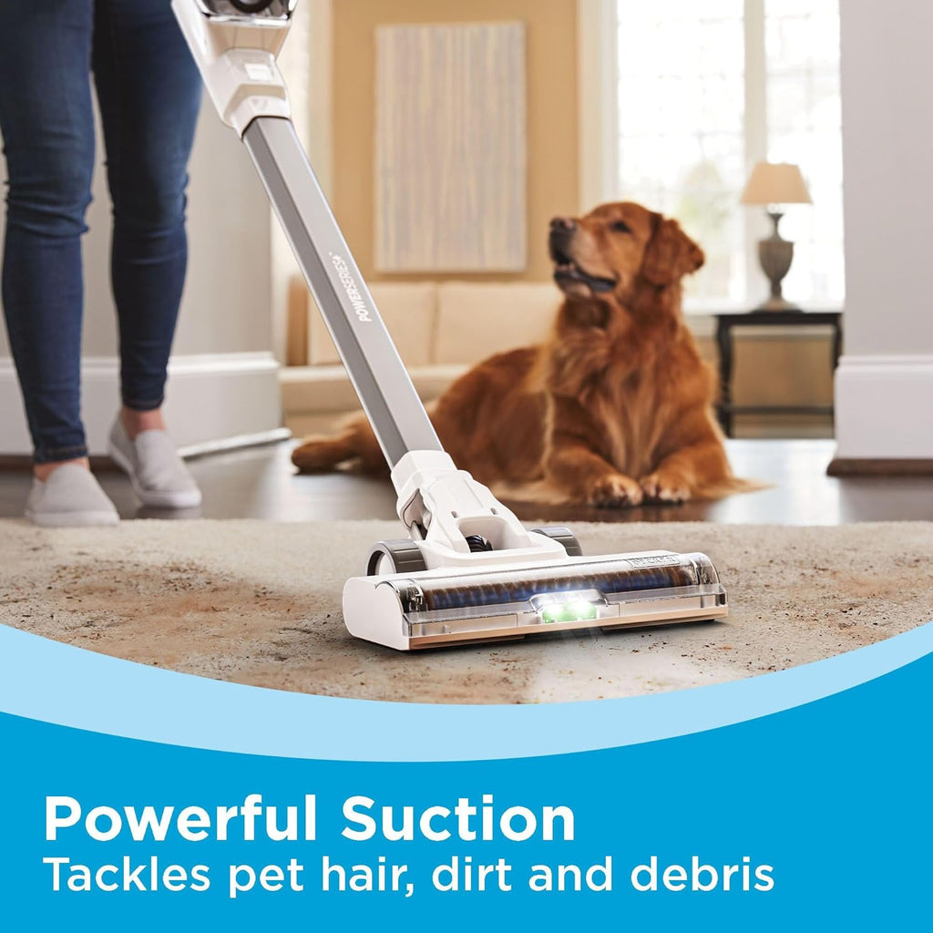 BLACK+DECKER POWERSERIES 16V MAX Stick Vacuum Cordless Rechargeable with LED Lights,Portable Vacuum Cordless, Lightweight, Anti-Tangle, Self-Standing, Multi-Surface, White (BHFEA420J)