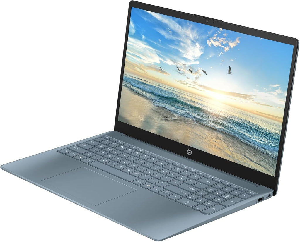 HP 15.6" Business Laptop with Microsoft Office 365  16GB RAM 128GB UFS  Quad-Cores Intel Processor  Windows 11  PLUSERA Earphones & 8-in-1 Hub Included  Moonlight Blue