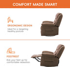 Power Swivel Rocker Recliner with Massage and Heat, USB Port, Infinite Position, Oversized Electric Glider Rocking Chairs Living Room, Soft Fabric Reclining Sofa Chair(Mocha)