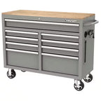 46-in W x 24.5-in D 9-Drawer Mobile Workbench with Hardwood Top and Power Station 锟斤拷 Gloss Black