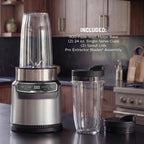 Ninja Blender | Nutri Pro | Auto IQ Blend | Smoothies, Shakes, Frozen Drinks, Salsa, Dips | Includes (2) 24 oz. To-Go Cups & Spout Lids | Crushes Ice, Fruit & Veggies |1100 Peak Watt | Silver | BN401