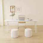 Solid Wood Study Desk - 71" Double Long Computer Table for Home Office, 2-Person PC Workstation, White