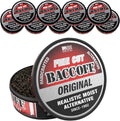 10 Cans, BaccOff Original Fine Cut, Black Tea Base with Bold, Smoky Flavors