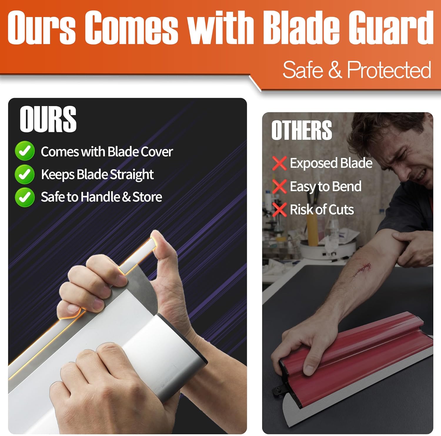 Professional Drywall Skimming Blade Kit (12", 16", 24", 32" & 40"), Stainless Steel Wall Finishing Tools with Extension Pole, Roller & Putty Knife, Lightweight Set with Carrying Case