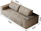 3 Seater Couch for Living Room, 71.3 INCH Fluffy Corduroy Boneless Couch Cloud Loveseat with Wide Armrest, Upholstered Floor Sofa in A Box, No Assembly Required