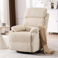 Adult 360° Rocking Recliner Chair .Nursery Rocker Reclining Chair with Side Pocket, a Comfy upholstered Single Sofa Armchair. Suitable for Living Room, Bedroom Nursing use, Velvet Fabric in Beige