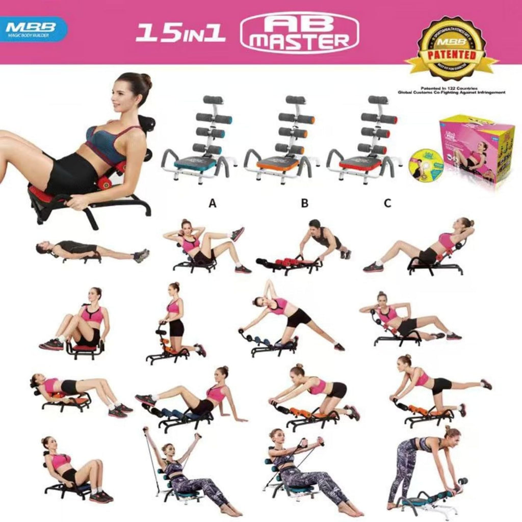 Ab Machine for Stomach Workout – Multi-Functional Adjustable Ab Trainer Machine with Waist Twister, Ab Rocket & Ab Cruncher – Abdominal Exercise Equipment for Home Gym