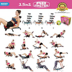 Ab Machine for Stomach Workout – Multi-Functional Adjustable Ab Trainer Machine with Waist Twister, Ab Rocket & Ab Cruncher – Abdominal Exercise Equipment for Home Gym