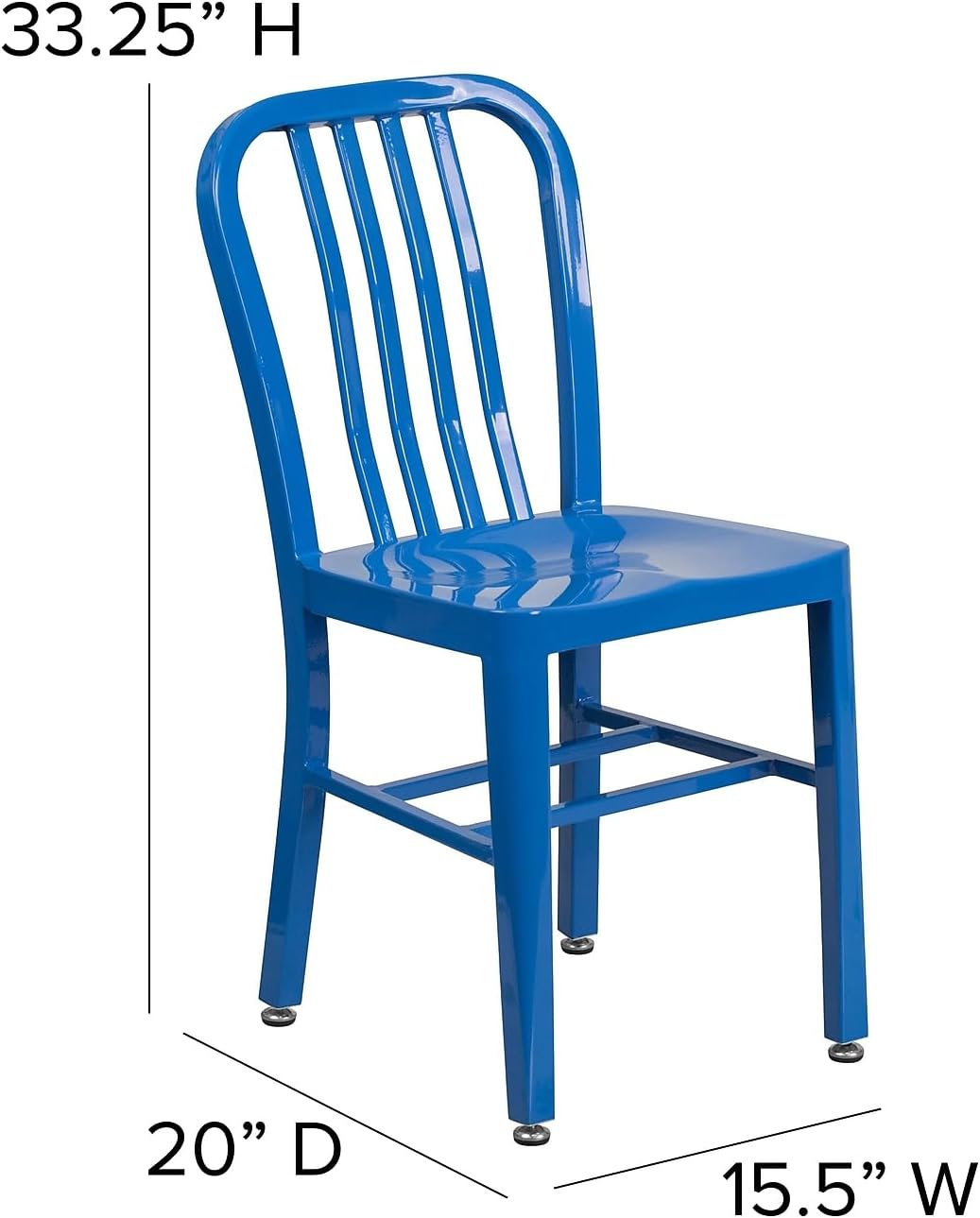 Flash Furniture Commercial Grade Blue Metal Indoor-Outdoor Chair