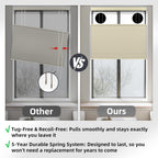 BERISSA Top Down Bottom Up Cordless Cellular Shades No Tools No Drill Blinds for Windows Shades for Indoor Windows Easy to Install,52" W x 52" H ?100% Blackout Beige...