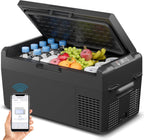 Feelfunn 12 Volt Refrigerator - 21QT(20L) Portable Freezer, Electric Cooler for Car Truck RV Van Camping & Road Trip, Fast Cooling Fridge with 12/24V DC & 110-240V AC for Vehicle & Home Use,-4℉~68℉