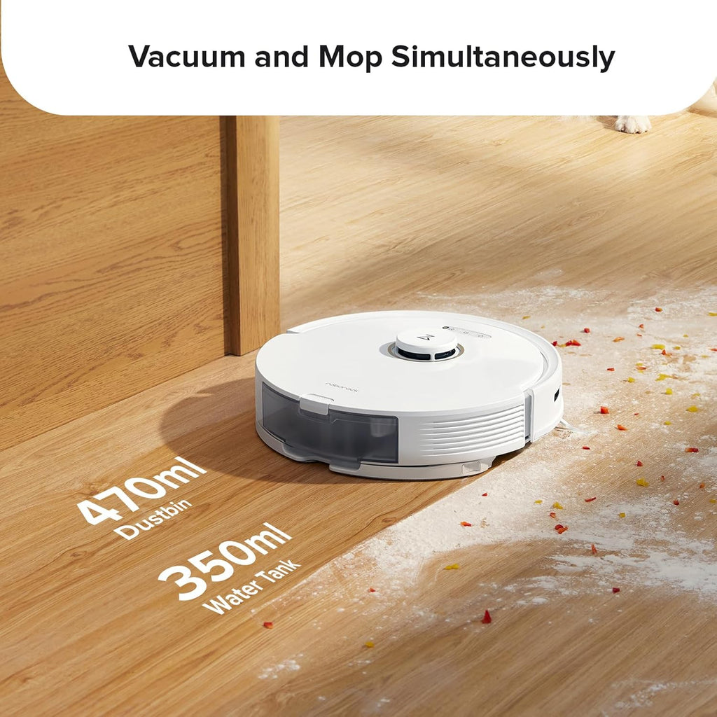 roborock Q8 Max Robot Vacuum and Mop Cleaner, DuoRoller Brush, 5500Pa Strong Suction, Lidar Navigation, Obstacle Avoidance, White (Renewed)