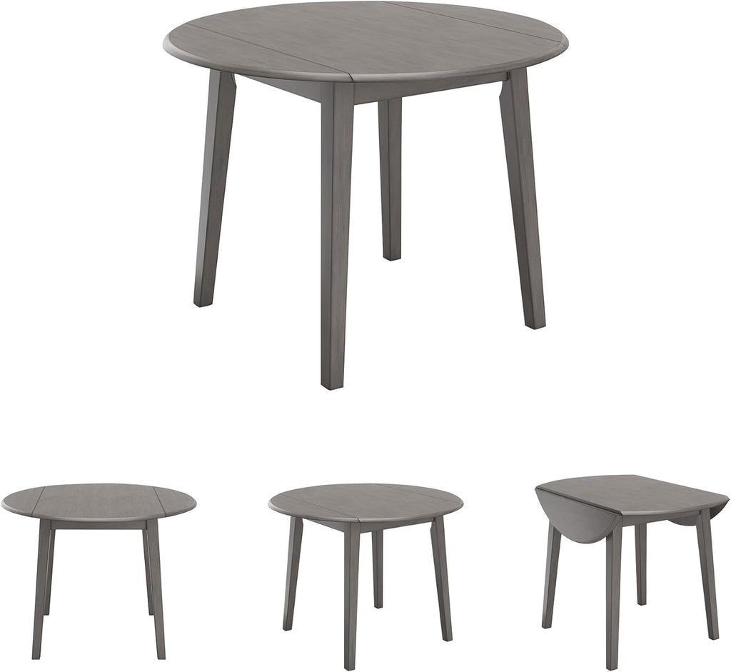 Signature Design by Ashley Shullden Casual Round Dining Small Drop Leaf Table, Seats up to 4, Gray