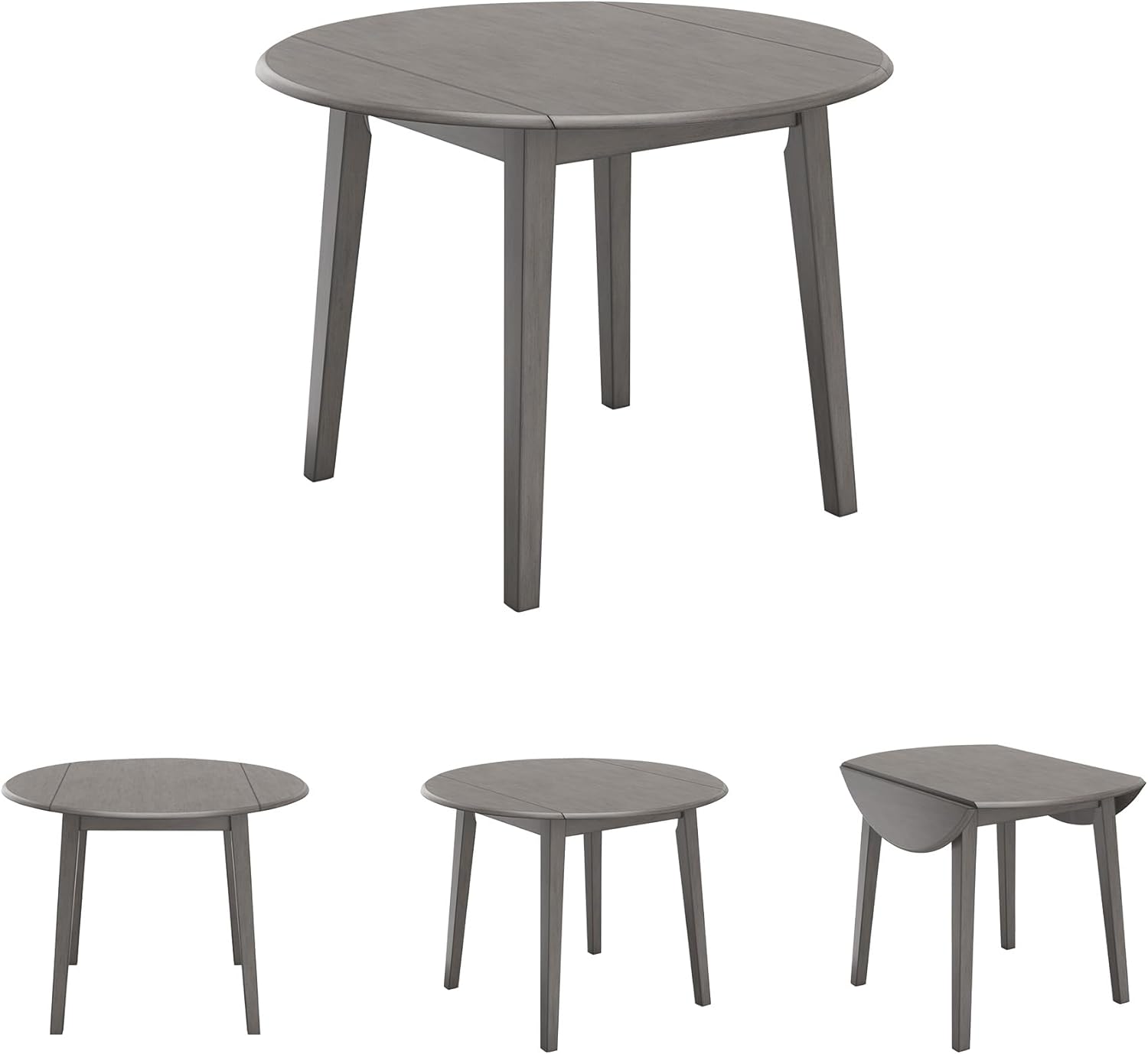 Signature Design by Ashley Shullden Casual Round Dining Small Drop Leaf Table, Seats up to 4, Gray