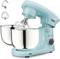 Camic Stand Mixer, 4.2QT+5.3QT Two bowls Electric Food Mixer, 10 Speeds with Digital setting 3-IN-1 Kitchen Mixer for Baking Cakes Cookie Bread Salad with Egg Whisk,Dough Hook,Flat Beater (Blue)