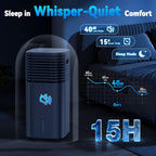 Windowless Air Conditioner Portable 1800CFM w/4 Modes&3 Speeds, 15H Timer&20 FT Remote, 3 Gal Tank for 24H Cooling Swamp Cooler, 4Ice Packs, 120° Swing Evaporative Air Cooler No Hose for Room