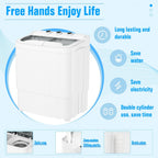 Pataku Portable Washing Machine, 17.6 Lbs Compact Mini Washer and Dryer Combo,Twin Tub Laundry Washer with Spin Cycle, Soaking Function Ideal for Apartment, Dorms, RVs Camping, Grey
