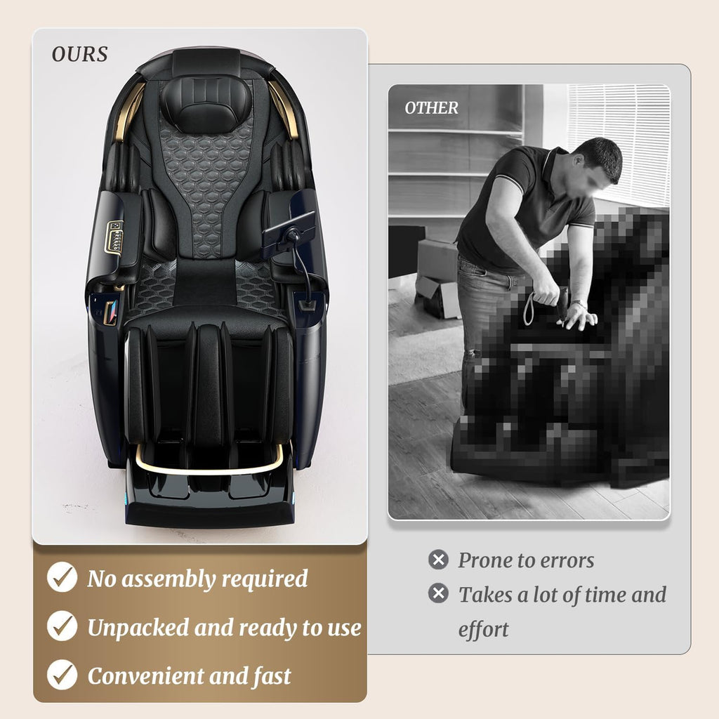 4D Zero Gravity Massage Chair,52" SL-Track Sliding Massages,AI Voice Control System,LCD Touch Screen,52 Airbags Soft Massage,Body Scan and Calfrest Extension Massage Chairs Full Body, Wireless Charger